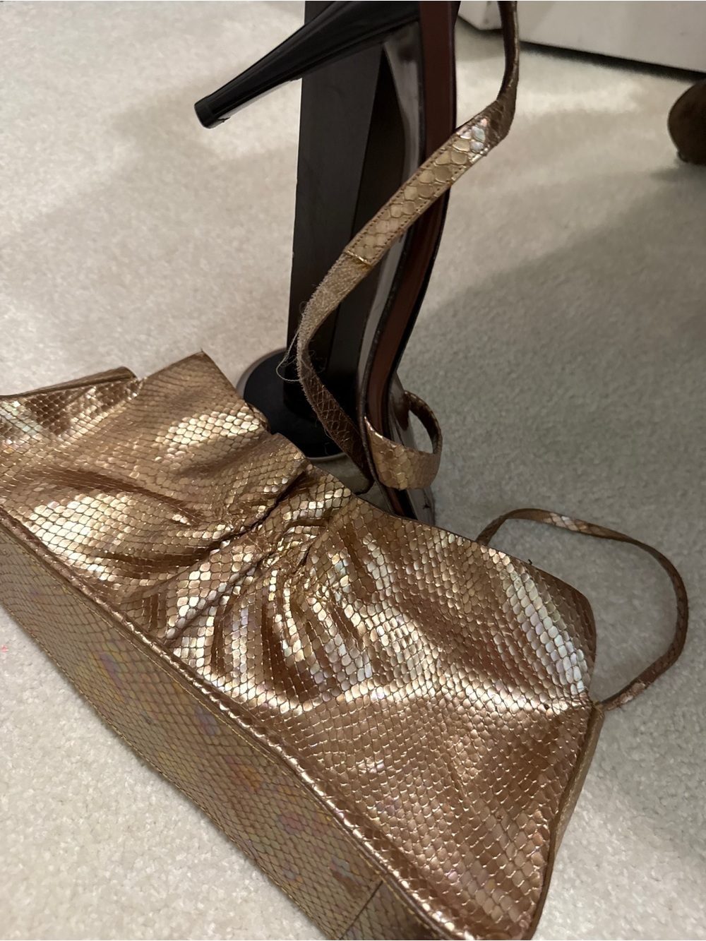 VINTAGED Donna Karan new bag w matching strappy heels